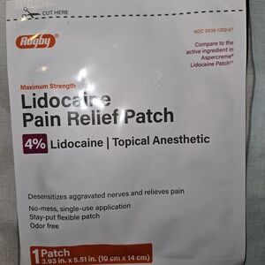 Rugby Lidocaine Pain Relief Patch